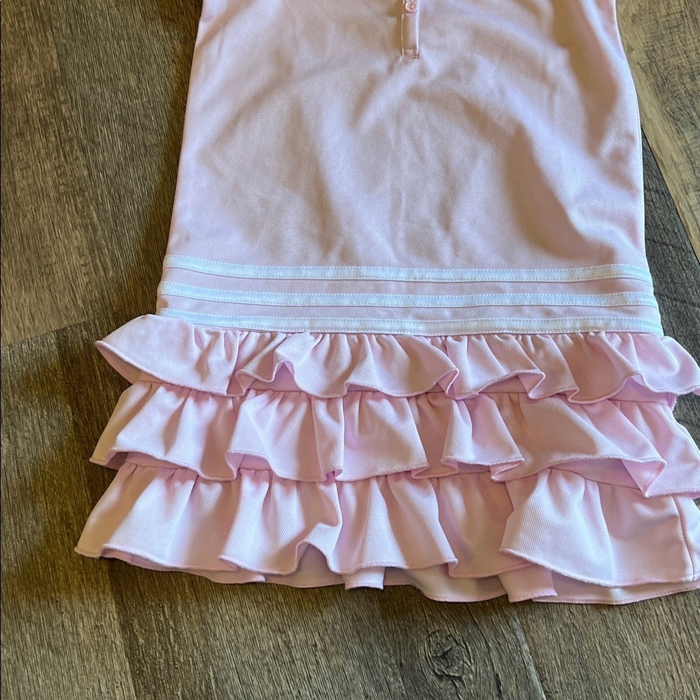 Adidas Light Pink Kids Polo Dress with Ruffles Childs 5 never worn! - Picture 2 of 3